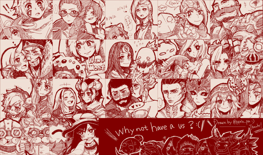 ! &gt;:( &gt;:o 6+boys 6+girls :o ^^^ alistar_(league_of_legends) anger_vein angry animal_ears anivia annie_(league_of_legends) annoyed ashe_(league_of_legends) bare_shoulders blitzcrank blush braum_(league_of_legends) breasts bruise caitlyn_(league_of_legends) corki crying draven embarrassed english_text engrish_text ezreal facial_tattoo fiddlesticks flower flying_sweatdrops frown goggles goggles_on_head graves_(league_of_legends) hair_ornament happy headgear heart heimerdinger highres holding holding_flower holding_weapon horns injury janna_(league_of_legends) jinx_(league_of_legends) karma_(league_of_legends) kog&#039;maw league_of_legends leaning_on_person leona_(league_of_legends) long_hair looking_at_another looking_at_viewer lucian_(league_of_legends) lulu_(league_of_legends) lux_(league_of_legends) miss_fortune_(league_of_legends) monochrome morgana_(league_of_legends) multiple_boys multiple_girls nami_(league_of_legends) nervous nidalee nunu_(league_of_legends) open_mouth orianna_(league_of_legends) otani_(kota12ro08) pointy_ears quinn_(league_of_legends) ranguage robot sad scarf simple_background single_horn sivir smile sona_(league_of_legends) soraka_(league_of_legends) spoken_heart sweat taric tattoo teemo thresh_(league_of_legends) thumbs_up trembling tristana_(league_of_legends) twintails twitch upper_body urgot v-shaped_eyebrows varus vayne_(league_of_legends) vel&#039;koz weapon yordle zyra