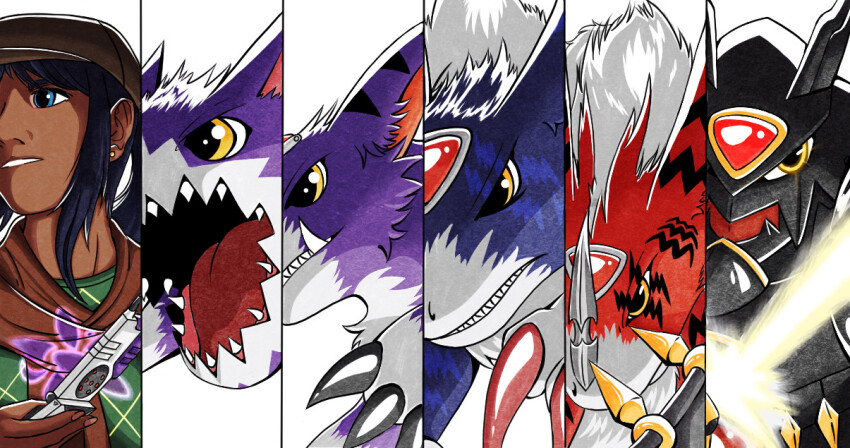 alphamon claws digicore_interface digimon dorimon dorugamon doruguremon dorumon dragon horns yellow_eyes
