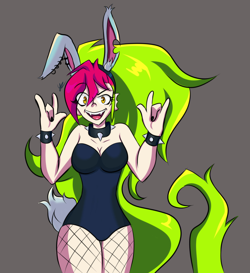 1girl animal_ears black_hat_(villainous) demencia highres leotard new_year non-web_source noxyeray rabbit_ears rabbit_tail tail toon_(style) villainous