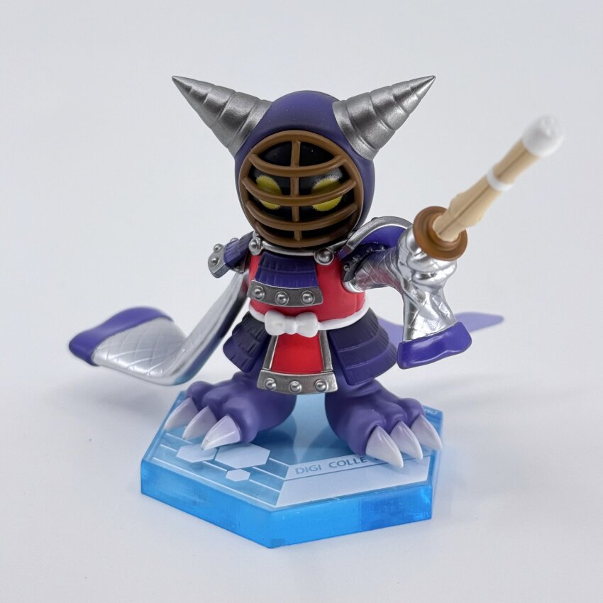 digimon digimon_(creature) highres kotemon mask solo sword weapon wooden_sword yellow_eyes