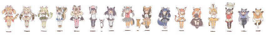 absurdres african_penguin_(kemono_friends) animal_costume animal_ear_fluff animal_ears brown_long-eared_bat_(kemono_friends) caracal_(kemono_friends) coroha coyopotato coyote_(kemono_friends) dire_wolf_(kemono_friends) ezo_red_fox_(kemono_friends) geoffroy&#039;s_cat_(kemono_friends) grape-kun highres humboldt_penguin_(kemono_friends) indie_virtual_youtuber irodori_mayoi island_fox_(kemono_friends) jungle_cat_(kemono_friends) kaban_(kemono_friends) kemono_friends kemono_friends_v_project large-spotted_genet_(kemono_friends) long_hair multiple_girls serval_(kemono_friends) short_hair siberian_chipmunk_(kemono_friends) silver_fox_(kemono_friends) tail virtual_youtuber