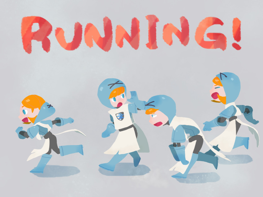 2boys 2girls black_shirt blue_eyes blue_footwear blue_gloves gloves grey_background highres multiple_boys multiple_girls nintendo open_mouth orange_hair pokemon pokemon_bw rifu_(hunihuni1130) running shirt simple_background team_plasma_grunt tunic white_tunic