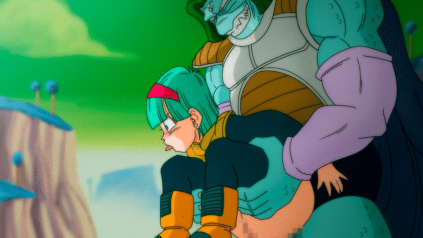 1boy 1girl alien anal animated animated_gif blue_eyes blue_grass blue_tree blunt_bangs blurry blush bodysuit boots breasts bulma censored clothed_sex colored_skin depth_of_field dragon_ball dragonball_z folded forced full_body green_hair green_skin green_sky hair_ornament hairband held_up hetero interspecies large_breasts leg_grab legs moaning mosaic_censoring namek nature no_panties open_mouth outdoors pantyhose penis profile pussy rape red_hairband reverse_suspended_congress rough_sex sex sex_from_behind short_hair sky thigh_grab thighs tongue tongue_out torn_clothes torn_legwear yamamoto_doujin yellow_bodysuit zarbon