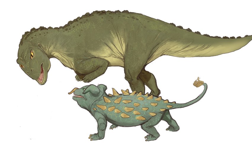 dinosaur_adventure from_side highres meme mossacannibalis no_humans simple_background white_background yee_(meme)