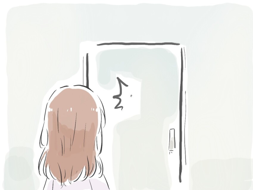 1girl bang_dream! bang_dream!_it&#039;s_mygo!!!!! commentary_request door from_behind long_hair lyy nagasaki_soyo solo