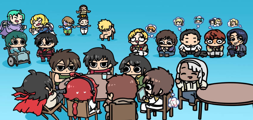 afei_(sfma3248) amuro_ray ass athrun_zala banagher_links blonde_hair blue_hair cagalli_yula_athha chair chang_wufei char&#039;s_counterattack chibi clown compass_uniform computer dark_skin domon_kasshu four_murasame g_gundam ghost gigi_andalusia gundam gundam_00 gundam_hathaway&#039;s_flash gundam_narrative gundam_seed gundam_seed_destiny gundam_seed_freedom gundam_suisei_no_majo gundam_tekketsu_no_orphans gundam_thunderbolt gundam_unicorn gundam_zz hathaway_noa highres io_fleming jona_basta kira_yamato lacus_clyne loran_cehack mask mikazuki_augus military military_uniform mineva_lao_zabi mobile_suit_gundam necktie nude orange_hair quess_paraya red_hair riddhe_marcenas rita_bernal sai_saici scarf shinn_asuka short_hair speech_bubble stellar_loussier suletta_mercury table thought_bubble trowa_barton turn_a_gundam water wheelchair zaft_uniform zeta_gundam
