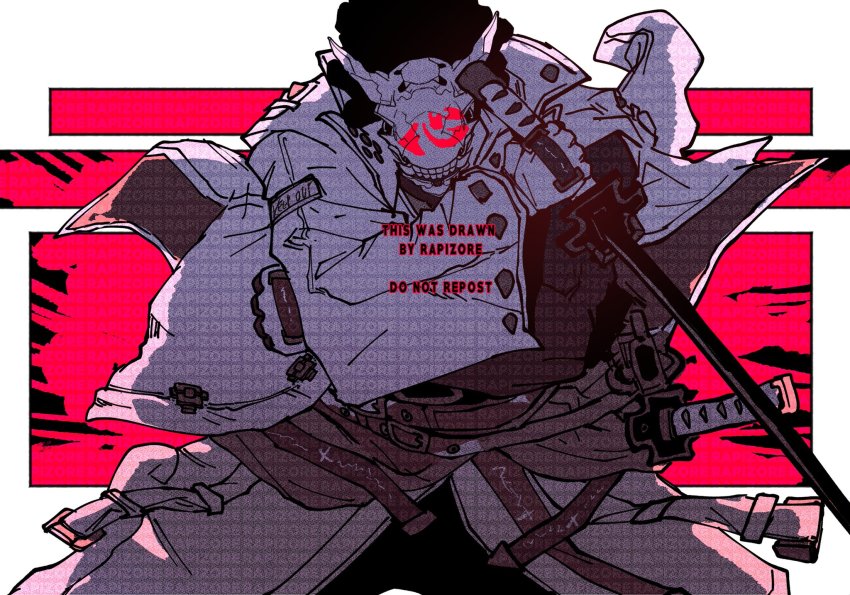 1boy artist_name bonesaw_(rdkshinku) guilty_gear guilty_gear_strive highres male_focus mask nagoriyuki solo solo_focus sword tagme watermark weapon weapons