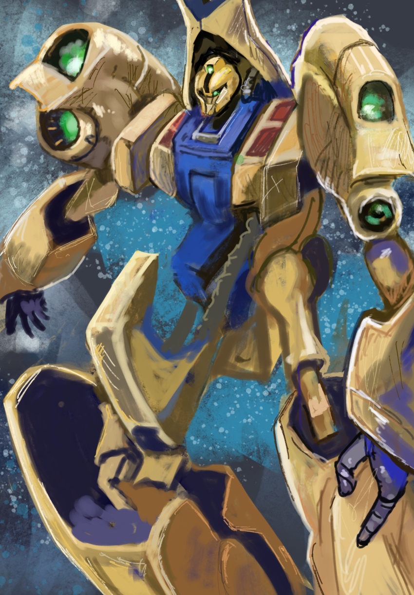 aeug black_background commentary english_commentary gundam highres mecha mecha_focus methuss mobile_suit nebula no_humans okrdisk2000 robot science_fiction sky solo space star_(sky) starry_sky zeta_gundam