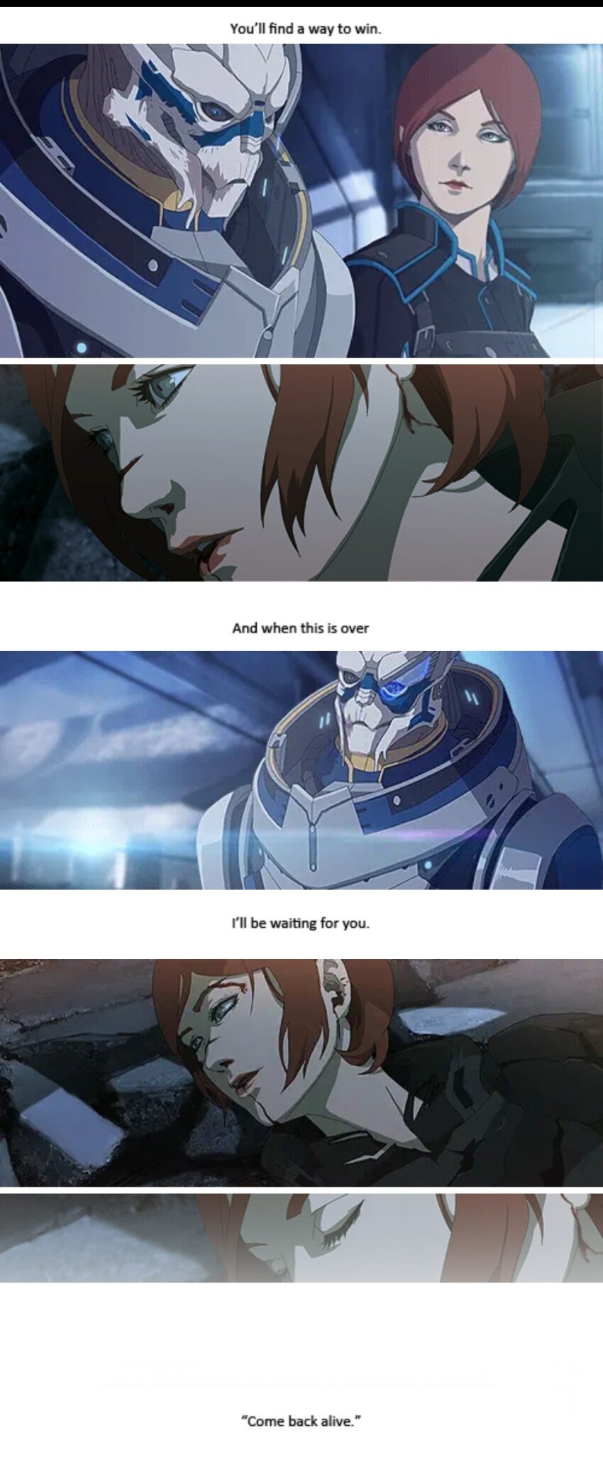 absurdres alien closed_eyes commander_shepard commander_shepard_(female) couple english_text garrus_vakarian highres mass_effect_(series) rain tumblr turian wei