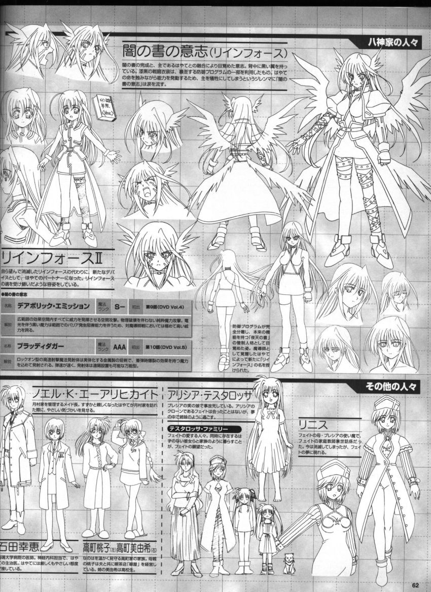 00s 6+girls ahoge alicia_testarossa arf braid greyscale highres rynith lyrical_nanoha mahou_shoujo_lyrical_nanoha mahou_shoujo_lyrical_nanoha_a&#039;s monochrome multiple_girls noel_k._ehrlichkeit presea_testarossa reinforce reinforce_zwei takamachi_miyuki takamachi_momoko thighhighs translation_request waist_cape