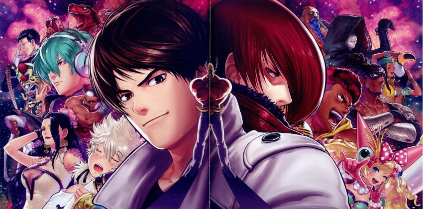 6+boys absurdres antonov bandeiras_hattori bird center_opening coco_(kof) gang-il hein_(kof) highres king_of_dinosaurs kukri_(kof) kusanagi_kyou luong male_focus meitenkun mian_(kof) multiple_boys nelson_(kof) scan sylvie_paula_paula the_king_of_fighters the_king_of_fighters_xiv toucan xanadu_(kof) yagami_iori zarina