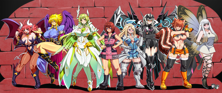 airy_(bravely_default) blazblue bravely_default_(series) breasts breath_of_fire breath_of_fire_ii crossover disgaea elsword eve_(elsword) highres jadenkaiba kairi_(kingdom_hearts) kingdom_hearts large_breasts long_hair makoto_nanaya nina_(breath_of_fire_ii) priere_(disgaea) rena_erindel