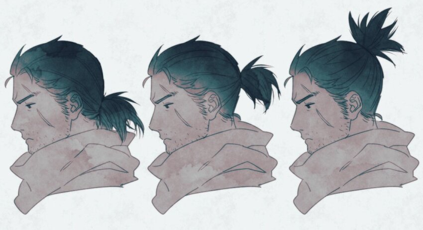 1boy beard_stubble closed_mouth commentary_request cropped_shoulders facial_hair facial_scar frown greyscale high_ponytail looking_down male_focus monochrome norasame_(dagako) ponytail profile scar scar_on_cheek scar_on_face scar_on_forehead scarf sekiro sekiro:_shadows_die_twice sideburns simple_background stubble time_lapse white_background