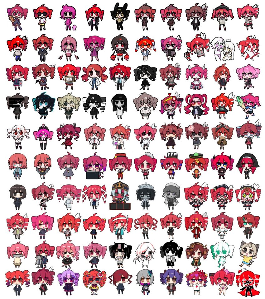 &gt;_&lt; 2-daime_enma_(synthesizer_v) 6+girls @_@ aaakiona agarishou_(synthesizer_v) anger_vein animal_ears arm_up arms_up babel_(utau) baguette bangs_pinned_back beaker black_eyes black_hair black_skin blue_eyes blue_hair blunt_bangs bow bowtie bread brown_eyes brown_hair bunk_off! candycookiechocolate_(vocaloid) cat_ears cat_girl chef_hat chibi chibi_only chiccha_na_watashi_(synthesizer_v) chinese_clothes chirijiri_(synthesizer_v) cloak closed_eyes club club_(weapon) coke-bottle_glasses colored_inner_hair colored_skin commentary conc-r-eal_(synthesizer_v) confession_to_sister_(synthesizer_v) dame_ningen_da_(utau) detached_hair detached_sleeves disembodied_head doo_natten_yo?_(synthesizer_v) dress drill_hair drill_hand encore_dance_(synthesizer_v) fire!!!_(synthesizer_v) food food-themed_hair_ornament fukkireta fumble!_(synthesizer_v) gavel glasses gloves goggles goggles_on_head grey_hair grey_skin gun gyaru hair_bow hair_ornament hair_over_one_eye hair_ribbon hairband hairclip hakase_(synthesizer_v) halo hand_on_own_hip hands_on_own_hips hat hataraite_mo_(synthesizer_v) headband heart heart-shaped_pupils heterochromia highres holding holding_detached_head holding_microphone hood hoodie horns igaku_(utau) iraira_shite_iru_(synthesizer_v) irregular_man_(synthesizer_v) iwashi_ga_tsuchi_kara_haetekuru_n_da_(utau) jacket japanese_clothes jitome kasane_territory_(utau) kasane_teto kasane_teto_(sv) kasane_teto_(utau) kasane_teto_no_ferutago~n_(synthesizer_v) kimono koronba kuronuri_sekai_ate_shokan_(utau) kyuusei_ren&#039;ai_chuudoku_(utau) lab_coat leg_warmers liar_dancer_(synthesizer_v) little_boy_(sato_chinamini) long_hair lose_your_head_(synthesizer_v) lost_delusion_(utau) magical_miracle_metagalphose_(synthesizer_v) mask mesmerizer_(vocaloid) microphone migi_ni_ma_gaaru_(utau) mimi_no_aru_robot_no_uta_(utau) mouth_mask multicolored_hair multiple_girls multiple_persona multiple_tails munchkin_(synthesizer_v) musekinin_shuugoutai_(synthesizer_v) narutomaki_hair_ornament nekosogi-matter-bop_(utau) nun obsolete_meat_(vocaloid) odochina_(vocaloid) open_clothes open_jacket override_(synthesizer_v) parted_bangs patchwork_skin pathological_facade_(synthesizer_v) pink_eyes pink_hair purple_hair rabbit_ears red_hair red_skin regret_rock_(synthesizer_v) ribbon robot rot_for_clout_(synthesizer_v) sash scarf science_(synthesizer_v) shirt short_hair shorts sister_teto sleeves_past_wrists smile song_request spiked_club suicide!_(synthesizer_v) sunglasses sweater symbol-shaped_pupils t-shirt tail track_suit traditional_bowtie twin_drills ultra_trailer_(synthesizer_v) utau v very_long_hair weapon white_hair wildcard_(synthesizer_v) wing_hair_ornament wings x_hair_ornament yannacchau!_(synthesizer_v) yellow_eyes yoshiwara_lament_(utau) zombie