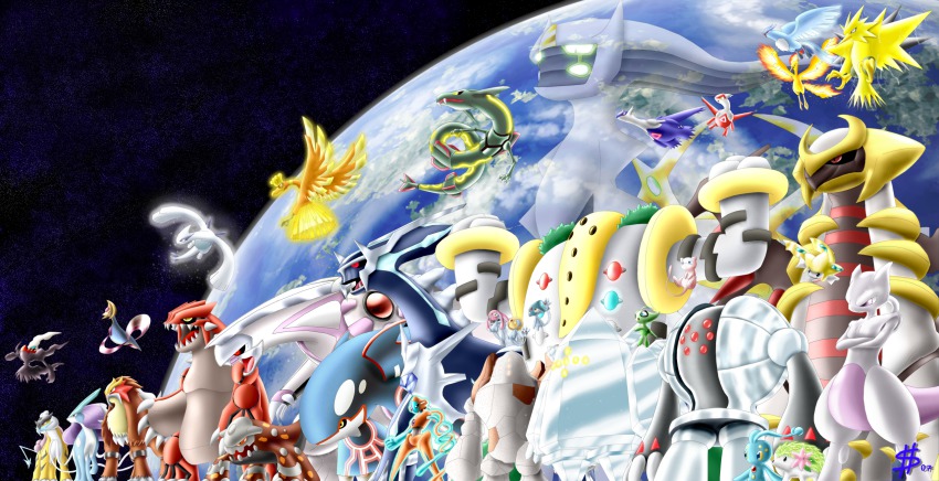 00s 1990s_(style) alternate_form aqua_eyes arceus arceus_(normal-type) articuno azelf bird blue_beak blue_eyes celebi cresselia crossed_arms darkrai deoxys deoxys_(normal) deoxys_(normal_form) dialga earth_(planet) entei esepibe gen_1_pokemon gen_2_pokemon gen_3_pokemon gen_4_pokemon giratina giratina_(altered) groudon heatran highres ho-oh jirachi kyogre latias latios legendary_pokemon lineup looking_away lugia manaphy mesprit mew_(pokemon) mewtwo moltres mythical_pokemon nintendo no_humans open_mouth palkia pink_eyes planet pokemon pokemon_(creature) pokemon_dppt pokemon_gsc pokemon_rgby pokemon_rse purple_eyes raikou rayquaza red_eyes regice regigigas regirock registeel retro_artstyle sharp_teeth shaymin shaymin_(land) size_difference space suicune teeth uxie wings yellow_eyes zapdos