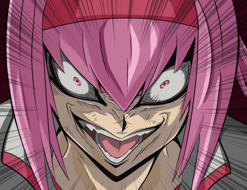haru_urara_(umamusume) parody pink_eyes pink_hair ponytail shingetsu_rei umamusume vector_(yu-gi-oh!) yu-gi-oh! yu-gi-oh!_zexal