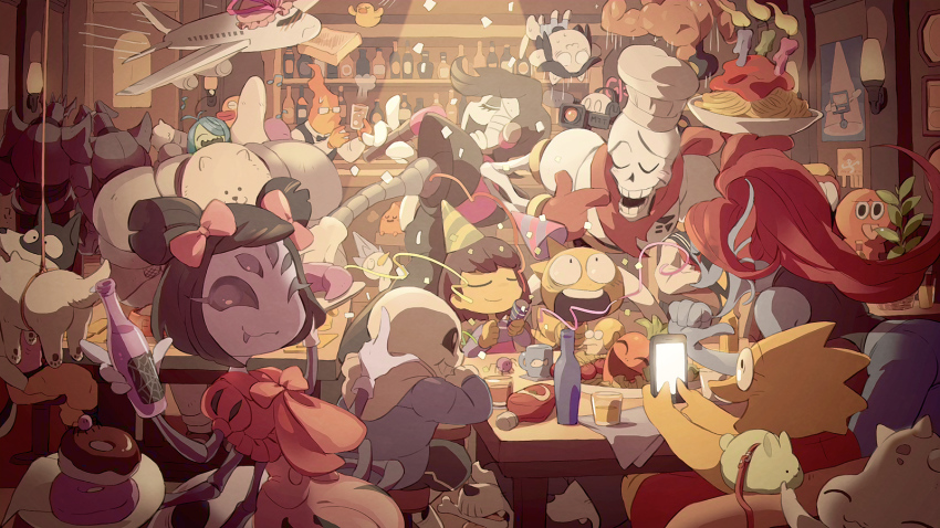 :3 aaron_(undertale) absolutely_everyone aircraft airplane alphys androgynous android animal_ears annoying_dog armor arthropod_girl bad_id bad_pixiv_id black_hair blue_skin blush bone bow bowtie bread bread_slice brown_hair bug closed_eyes collared_shirt colored_skin cup dogamy dogaressa doggo drinking_glass dual_persona elemental_(creature) everyone extra_arms extra_eyes fangs fins fire food food_in_mouth frisk_(undertale) ghost glasses gloves greater_dog grillby grin hat head_fins headphones highres hone_(1055890141) hood hoodie insect_girl jerry_(undertale) lesser_dog long_sleeves mettaton mettaton_ex mob_cap monster_boy monster_girl monster_kid_(undertale) mouth_hold muffet multiple_boys napstablook open_mouth papyrus_(undertale) ponytail purple_skin red_hair ribbon royal_guard_01_(undertale) royal_guard_02_(undertale) sans_(undertale) scarf sharp_teeth shirt short_hair shorts shyren skeleton slippers smile spider spider_girl striped_clothes striped_shirt striped_sweater sweater teeth temmie toast toast_in_mouth tsunderplane tv_camera undertale undyne vest vulkin yellow_skin