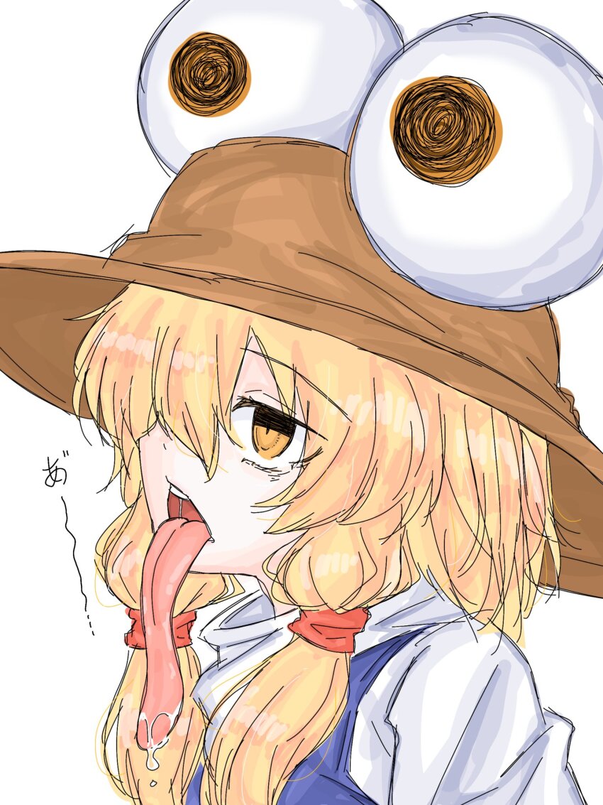 1girl fumomono highres long_tongue moriya_suwako saliva tagme tongue tongue_out touhou