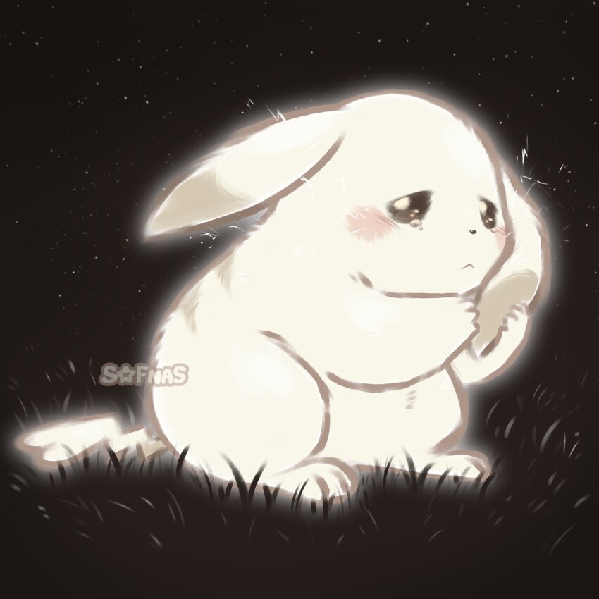 absurdres alternate_color alternate_form closed_mouth ears_down frown full_body gen_1_pokemon highres holding holding_own_ears nintendo no_humans peakychu pikachu pokemon pokemon_(creature) pokemon_focus pokemon_pokopia sofnas solo tail