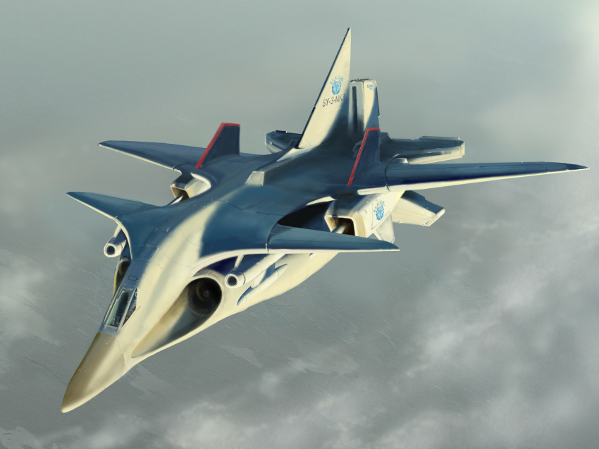 absurdres aircraft airplane cloud destroy_all_monsters flying freezer_missile godzilla_(series) highres military military_aircraft military_vehicle missile missile_launcher missile_pod moonlight_sy-3 sibu spacecraft spaceplane spaceship toho turban weapon wings