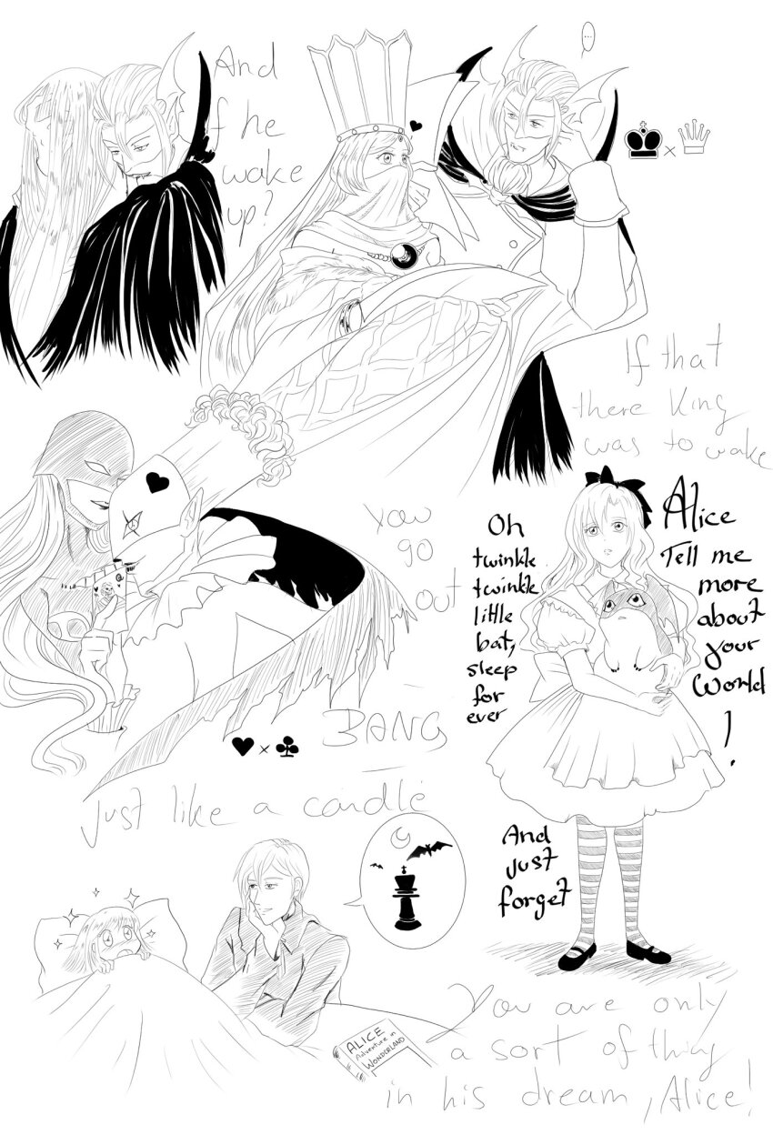 alice_in_wonderland digimon digimon_(creature) highres looking_at_another mask monk patamon piemon sanzomon sparkle vamdemon