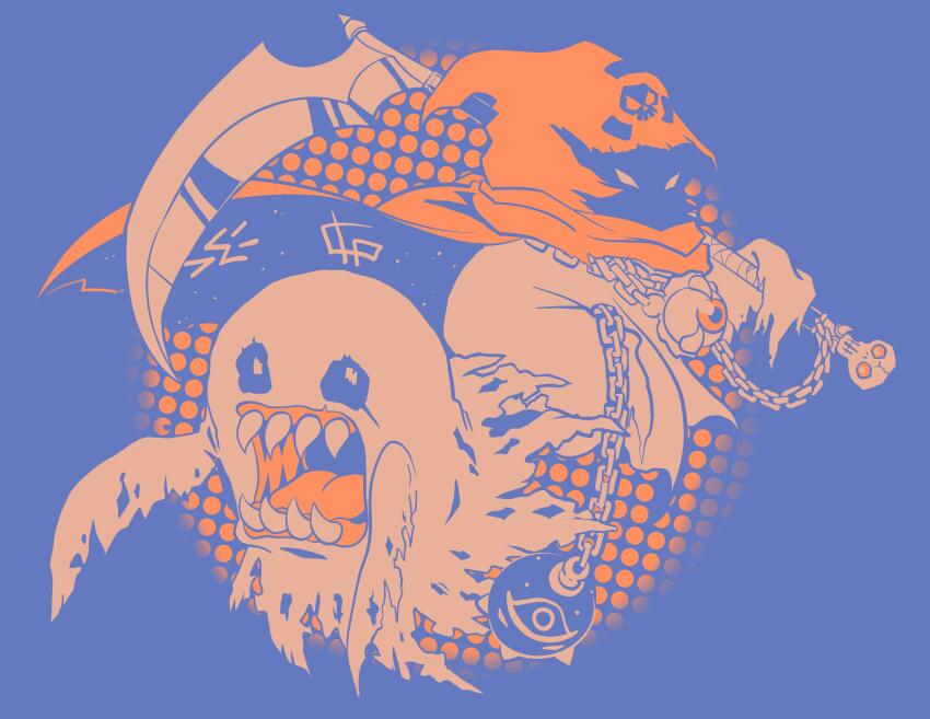 absurdres bakemon digimon digimon_(creature) ghost highres scythe sharp_teeth soulmon teeth