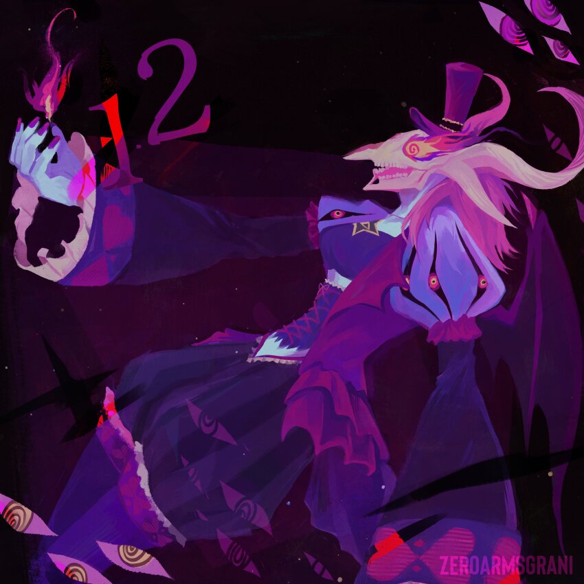 1girl absurdres demon demon_girl digimon digimon_(creature) female_focus highres mephismon mephismon_x-antibody skull solo