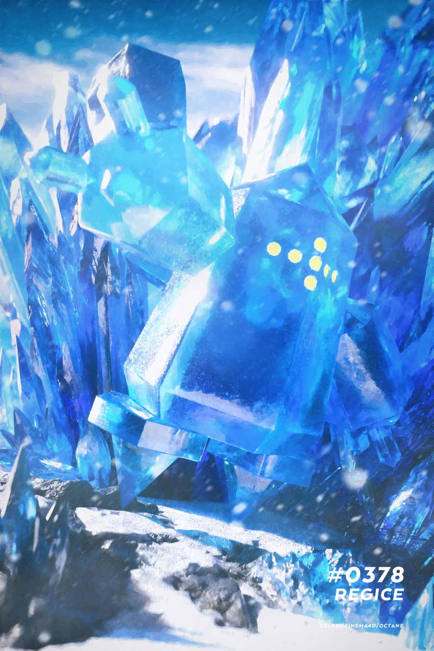 3d artist_name celebi350300687 character_name cinema_4d_(medium) creatures_(company) crystal full_body game_freak gen_3_pokemon highres ice legendary_pokemon nintendo no_humans pokedex_number pokemon pokemon_(creature) pokemon_focus regice solo