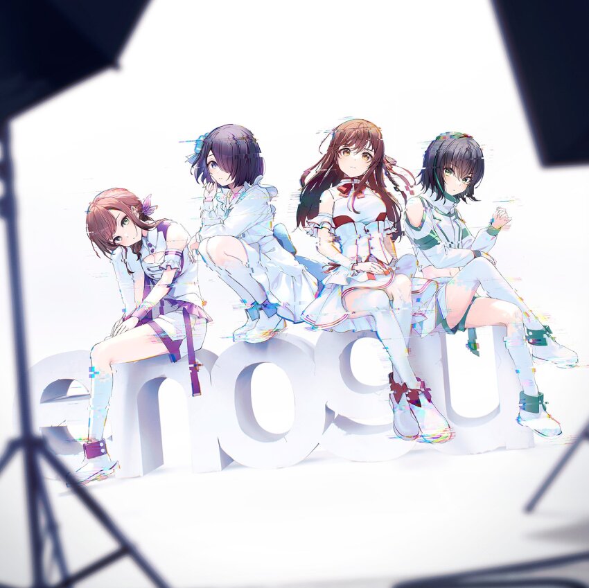 black_hair blue_eyes brown_hair green_eyes highres iwamotochou_geinousha kagawa_ichigo natsume_haru one_eye_covered suzuki_anzu virtual_youtuber yellow_eyes