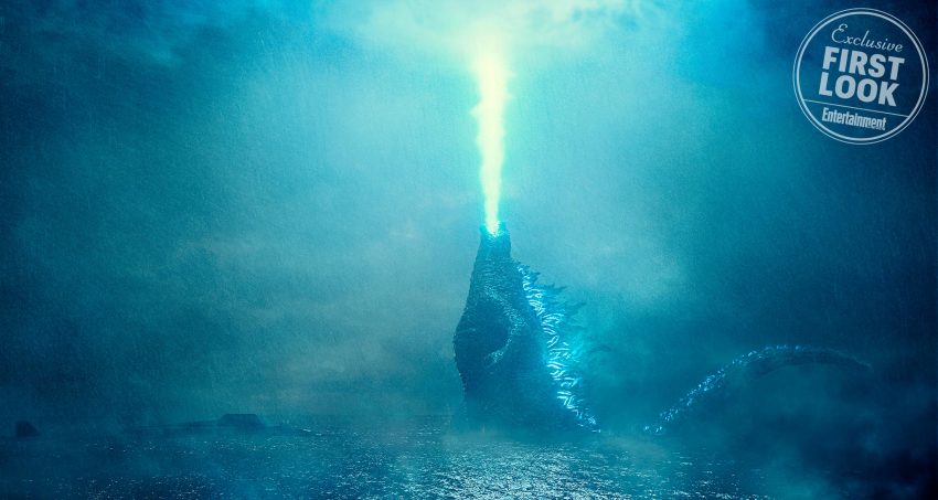 ballistic_missile_submarine breath_weapon dinosaur energy energy_beam giant giant_monster glowing godzilla godzilla:_king_of_the_monsters godzilla_(series) highres kaiju monster monsterverse mouth_beam night no_humans nuclear_submarine ocean rain sea_monster spikes submarine tail toho uss_scorpion water watercraft