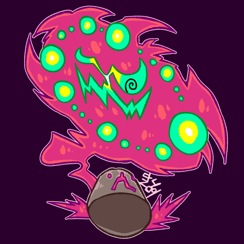 @_@ absurdres bidul_(bidul72476120) chromatic_aberration gen_4_pokemon highres looking_at_viewer nintendo no_humans open_mouth pokemon pokemon_(creature) sharp_teeth solo spiritomb teeth