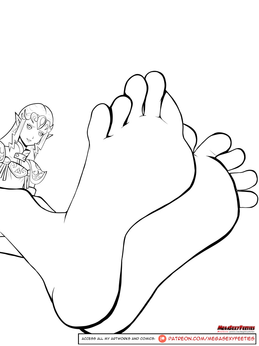 1girl absurdres domination dominatrix feet feet_above_head feet_out_of_frame feet_together femdom foot_focus foot_worship gts highres princess_zelda smell smelling smelling_feet smelly. soles sweat sweatdrop