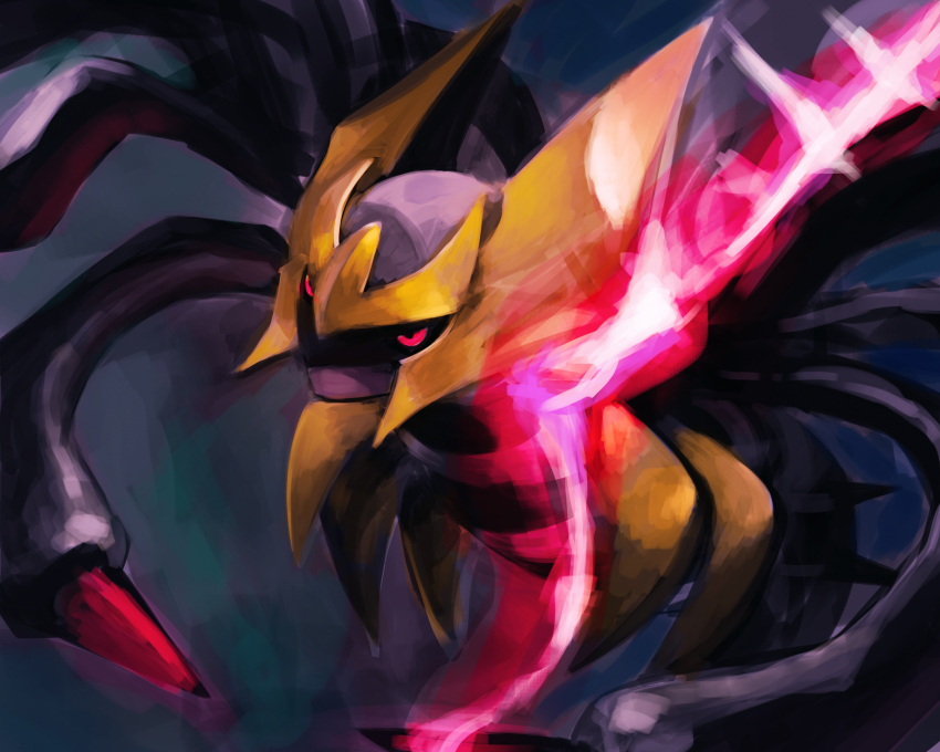 conejologia dragon energy gen_4_pokemon ghost giratina giratina_(origin) highres legendary_pokemon nintendo open_mouth pokemon pokemon_(creature) red_eyes