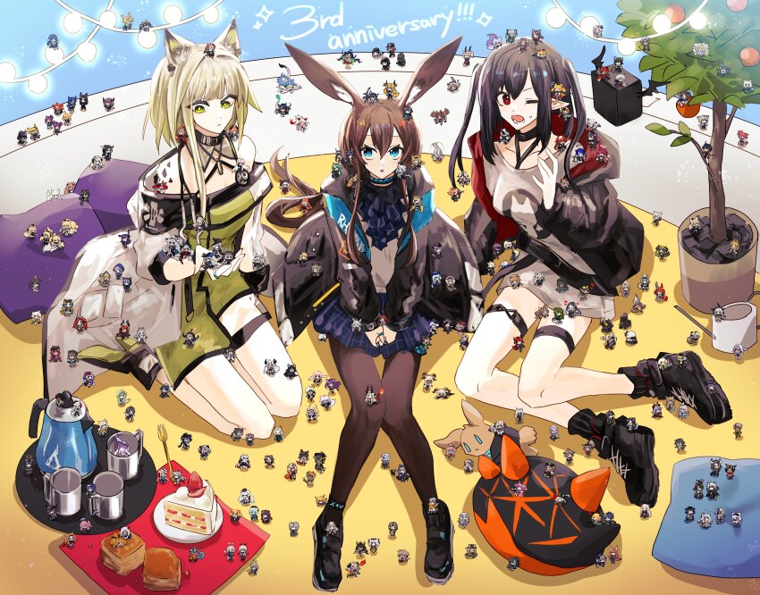 6+boys 6+girls a_deer_of_nine_colors absurdres amiya_(arknights) angelina_(arknights) animal_ear_fluff anniversary arknights ash_(rainbow_six_siege) ashlock_(arknights) aunt_and_niece bagpipe_(arknights) bison_(arknights) blacksteel_worldwide_(arknights) blaze_(arknights) blemishine_(arknights) blitz_(rainbow_six_siege) blue_poison_(arknights) brother_and_sister castle-3_(arknights) ceobe_(arknights) ch&#039;en_(arknights) ch&#039;en_the_holungday_(arknights) character_request cliffheart_(arknights) closure_(arknights) croissant_(arknights) cup cushion detached_collar dobermann_(arknights) dusk_(arknights) english_text eunectes_(arknights) exusiai_(arknights) eyjafjalla_(arknights) fartooth_(arknights) feater_(arknights) fiammetta_(arknights) flametail_(arknights) franka_(arknights) frost_(rainbow_six_siege) gavial_(arknights) gladiia_(arknights) goldenglow_(arknights) grani_(arknights) gravel_(arknights) haze_(arknights) heavyrain_(arknights) hibiscus_(arknights) highres hoshiguma_(arknights) ifrit_(arknights) irene_(arknights) iwashi_80 jessica_(arknights) justice_knight_(arknights) kal&#039;tsit_(arknights) kettle kroos_(arknights) la_pluma_(arknights) lancet-2_(arknights) lappland_(arknights) lava_(arknights) lee_(arknights) ling_(arknights) liskarm_(arknights) magallan_(arknights) material_growth mayer_(arknights) meteor_(arknights) mini_person minigirl mizuki_(arknights) mostima_(arknights) mudrock_(arknights) multiple_boys multiple_girls myrtle_(arknights) nearl_(arknights) nearl_the_radiant_knight_(arknights) nian_(arknights) nightingale_(arknights) nine-colored_deer off_shoulder originium_slug_(arknights) oripathy_lesion_(arknights) pallas_(arknights) pantyhose penguin_logistics_(arknights) plaid_clothes plaid_skirt plant platinum_(arknights) potted_plant pramanix_(arknights) projekt_red_(arknights) ptilopsis_(arknights) quercus_(arknights) rainbow_six_siege rhine_lab_(arknights) rhodes_island_logo_(arknights) robot rosmontis_(arknights) saga_(arknights) saria_(arknights) shining_(arknights) shoes siblings siege_(arknights) silence_(arknights) silverash_(arknights) sisters skadi_(arknights) skadi_the_corrupting_heart_(arknights) skirt skyfire_(arknights) sneakers sora_(arknights) specter_(arknights) specter_the_unchained_(arknights) stuffed_animal stuffed_rabbit stuffed_toy surtr_(arknights) suzuran_(arknights) swire_(arknights) tachanka_(rainbow_six_siege) tequila_(arknights) texas_(arknights) thigh_strap tree vanilla_(arknights) warfarin_(arknights) whislash_(arknights) whisperain_(arknights) wild_mane_(arknights)