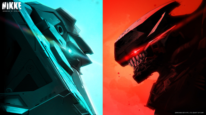 absurdres blue_eyes chatterbox_(nikke) goddess_of_victory:_nikke highres looking_at_another mecha official_art rapture_(nikke) red_eyes robot talos_(nikke)