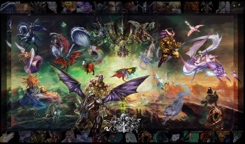 1990s_(style) alexander_(final_fantasy) annotated artist_collaboration bad_id bad_pixiv_id bahamut_(final_fantasy) bccp bird bismarck_(final_fantasy) cait_sith_(final_fantasy) carbuncle_(final_fantasy) catoblepas demon_(ff6) diabolos fenrir fenrir_(final_fantasy) fiend_(ff6) final_fantasy final_fantasy_vi funk-doc gilgamesh_(final_fantasy) givuchoko golem golem_(final_fantasy) hayaken_sarena highres ifrit kidojiru kirin_(final_fantasy) kuro_kichi lakshmi_(final_fantasy) leviathan_(final_fantasy) maduin_(final_fantasy) midgardsormr_(final_fantasy) nekonekoko_(sinn8150) odin_(final_fantasy) phantom_(ff6) phoenix phoenix_(final_fantasy) pisuke potpot psychic quetzalli r/k ragnarok_(ff6) raiden_(ff6) ramuh retro_artstyle sabotender seraph_(ff6) seraphim_(ff6) shiva_(final_fantasy) siren_(final_fantasy) sk_hand sonicueki sophia_(final_fantasy) traplus unicorn unicorn_(final_fantasy) valigarmanda vusc zona_seeker zoo7c