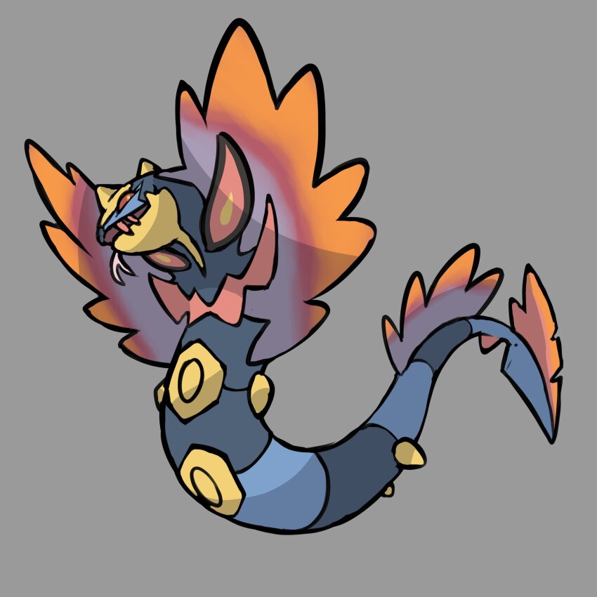 absurdres adoptable animal_focus arbok commentary creatures_(company) english_commentary fakemon full_body game_freak gen_1_pokemon gen_3_pokemon grey_background highres nintendo no_humans open_mouth original pokemon pokemon_(creature) pokemon_focus rgreywind seviper simple_background snake solo