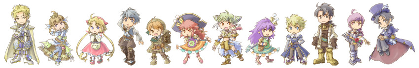 6+boys 6+girls allegretto beat beat_(trusty_bell) bicorne black_hair blonde_hair blue_eyes blue_hair brown_eyes brown_hair claves cone_hair_bun crescendo_(trusty_bell) crown falsetto frederic_chopin_(trusty_bell) fuju hair_bun hat highres jitterbug_(trusty_bell) long_hair long_image march_(trusty_bell) multiple_boys multiple_girls polka polka_(trusty_bell) purple_hair red_hair salsa_(trusty_bell) serenade_(trusty_bell) short_hair silver_hair top_hat trusty_bell viola wide_image