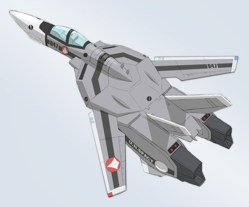 absurdres choujikuu_yousai_macross comiket_101 commentary_request english_text flying fujiwara_yuuzou highres macross pilot robotech roundel science_fiction sketch u.n._spacy variable_fighter vf-1 when_you_see_it