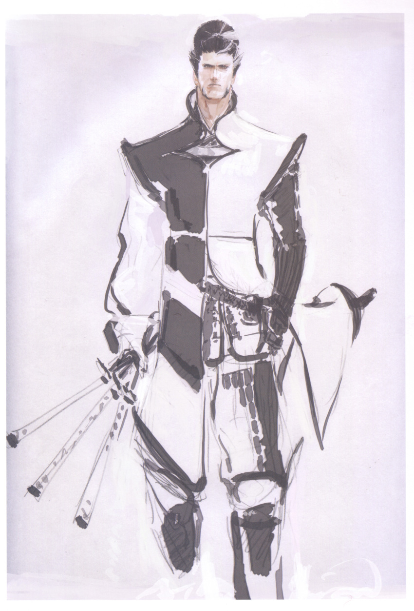 00s 1boy absurdres highres male_focus matsunaga_hisahide matsunaga_hisahide_(sengoku_basara) sengoku_basara solo sword tsuchibayashi_makoto weapon