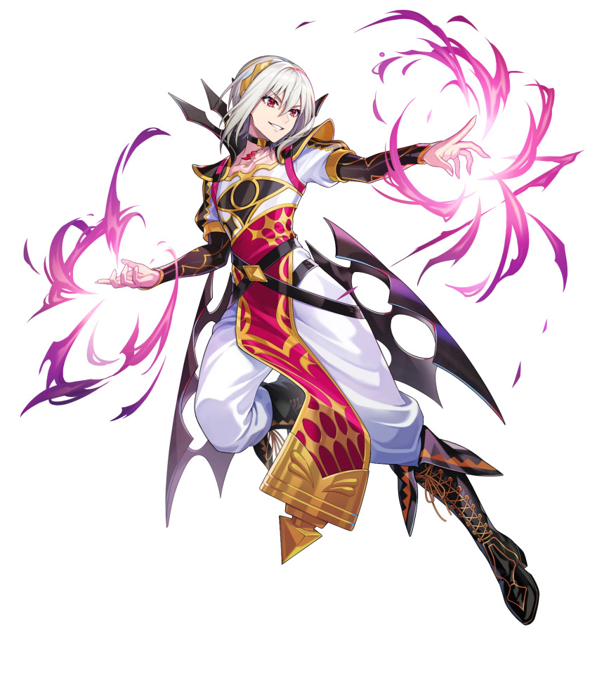 1boy black_choker choker fire_emblem fire_emblem_engage fire_emblem_heroes highres nintendo non-web_source rafal_(fire_emblem) red_eyes short_hair solo white_hair