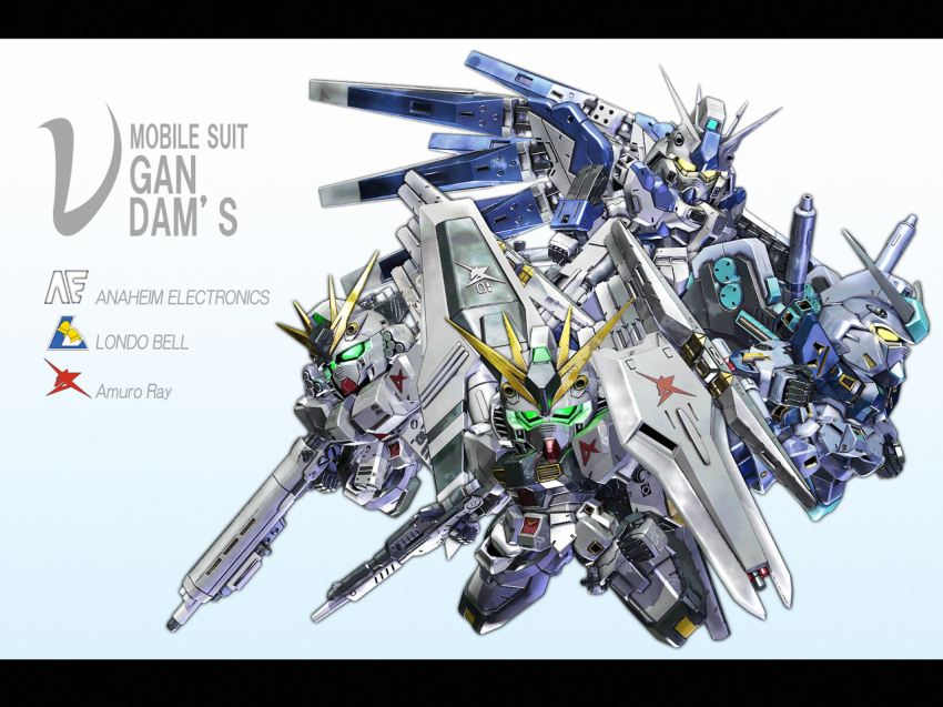 3d a_mituhashi beam_rifle char&#039;s_counterattack char&#039;s_counterattack_-_beltorchika&#039;s_children chibi energy_gun gun gundam gundam_reon hi-nu_gundam mecha no_humans nu_gundam nu_gundam_hws nu_gundam_mp_type robot shield weapon