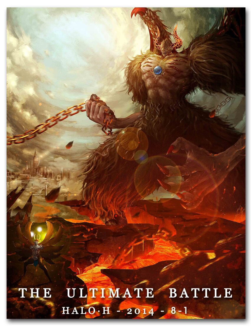 absurdres claws demon demon_(digimon) digimon digimon_(creature) epic highres muscular muscular_male sharp_teeth sky teeth