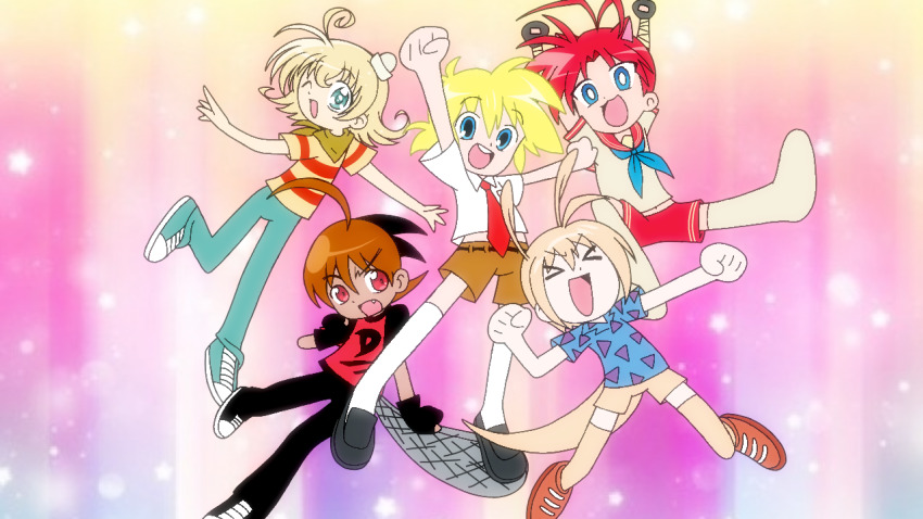 2000s_(style) 5boys ahoge ahoge_wag animal animal_ears animification antenna_hair bare_shoulders barefoot beaver_tail bike_shorts black_footwear black_gloves black_pants blonde_hair blue_eyes blunt_bangs blush brown_footwear brown_hair brown_shorts cartoon_network cat cat_boy cat_ears cat_tail closed_eyes collarbone collared_shirt crossover dark-skinned_male dark_skin expressive_hair fang fingerless_gloves flapjack_(the_marvelous_misadventures_of_flapjack) full_body gloves green_scarf hat kangaroo_boy male_focus mary_janes multiple_boys nautoon2007 navel necktie nickelodeon open_mouth pants parted_bangs parted_lips personification red_hair red_necktie red_sailor_collar red_shorts ribbon-trimmed_shorts ribbon_trim rocko sailor_collar scarf school_uniform serafuku shirt shoes short_hair shorts smile spongebob_squarepants spongebob_squarepants_(series) stimpy striped_clothes striped_shirt tail teeth the_marvelous_misadventures_of_flapjack thighhighs triangle_print upper_body upper_teeth_only wallaby_(animal) white_shirt