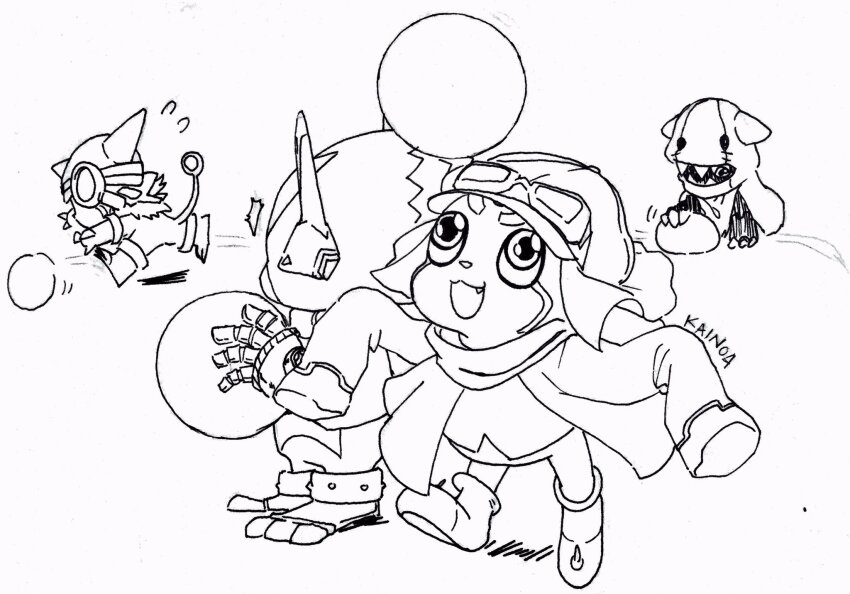 appmon digimon dokamon gatchmon hackmon_(appmon) monochrome offmon tagme