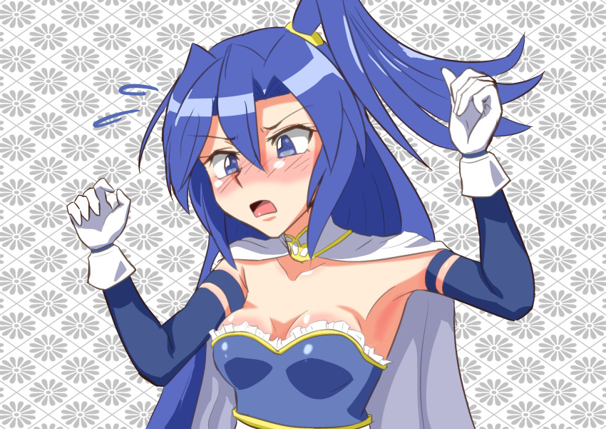 cosplay hair_between_eyes highres kazanari_tsubasa mahou_shoujo_madoka_magica mahou_shoujo_madoka_magica_(anime) miki_sayaka miki_sayaka_(cosplay) miki_sayaka_(magical_girl) senki_zesshou_symphogear