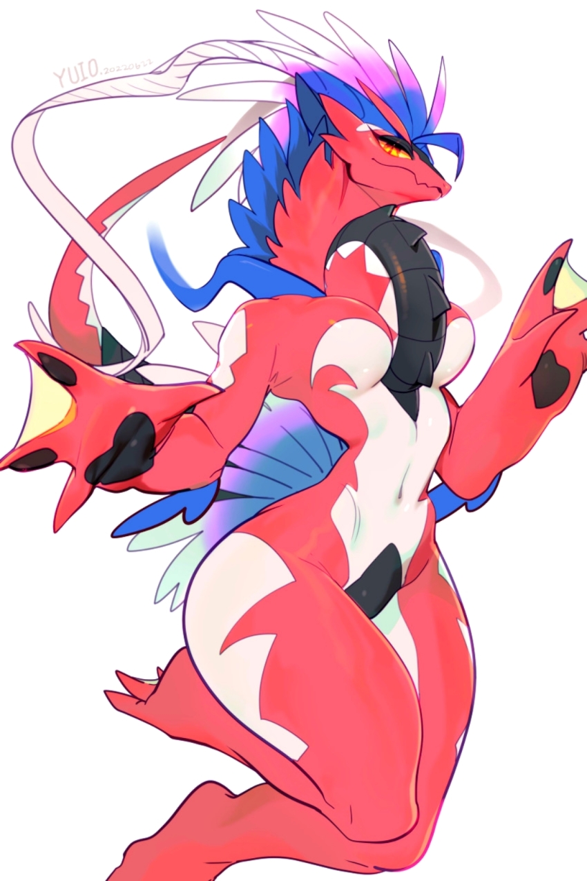 1girl breasts highres koraidon lizard nintendo pokemon recolor tagme third-party_edit yuio58ok