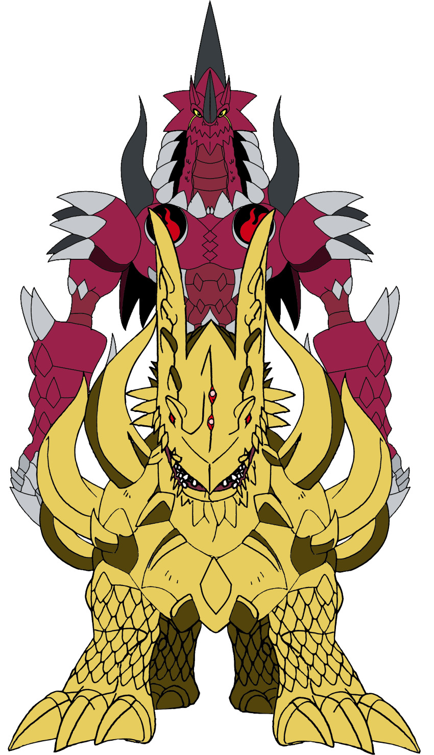absurdres claws digimon digimon_(creature) dorbickmon dorbickmon_darkness_mode highres horns huanglongmon looking_at_viewer solo