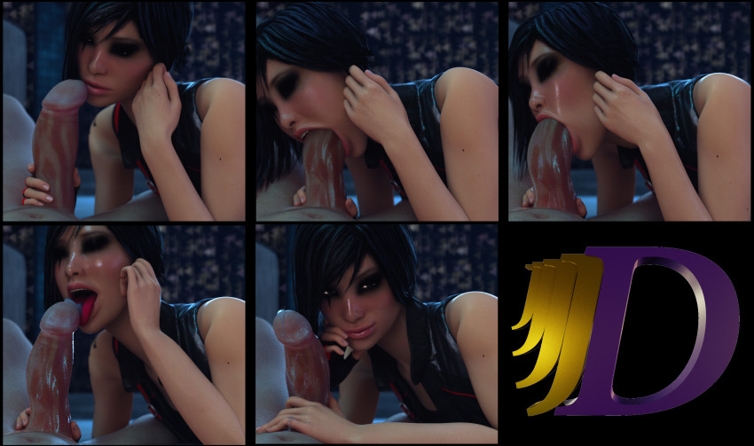 1girl 3d absurdres after_fellatio aftersex asian before_and_after black_hair blender_(medium) brown_eyes closed_eyes collage cum cum_in_mouth cum_on_tongue deepthroat eyeshadow faceless faceless_male facial_tattoo faith_connors fellatio highres imminent_penetration interracial jjjjd large_penis looking_at_penis looking_at_viewer looking_away makeup mirror&#039;s_edge mirror&#039;s_edge_(series) mole mole_on_arm night oral penis penis_awe self-upload short_hair tattoo teeth tongue tongue_out uncensored