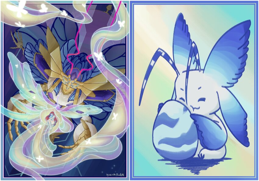 antennae bug butterfly digimon digimon_(creature) eosmon_ultimate highres insect morphomon wings